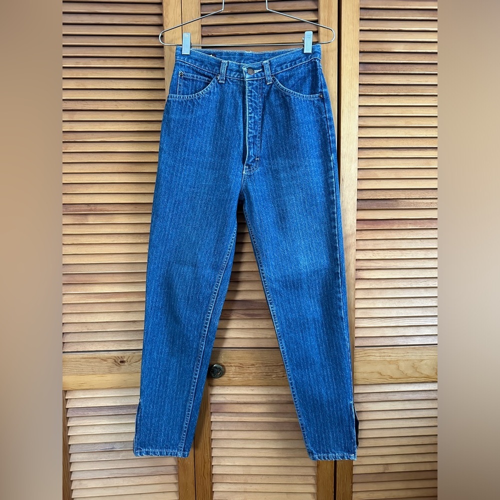 High Waisted Foxtails Tapered Ankle Jeans